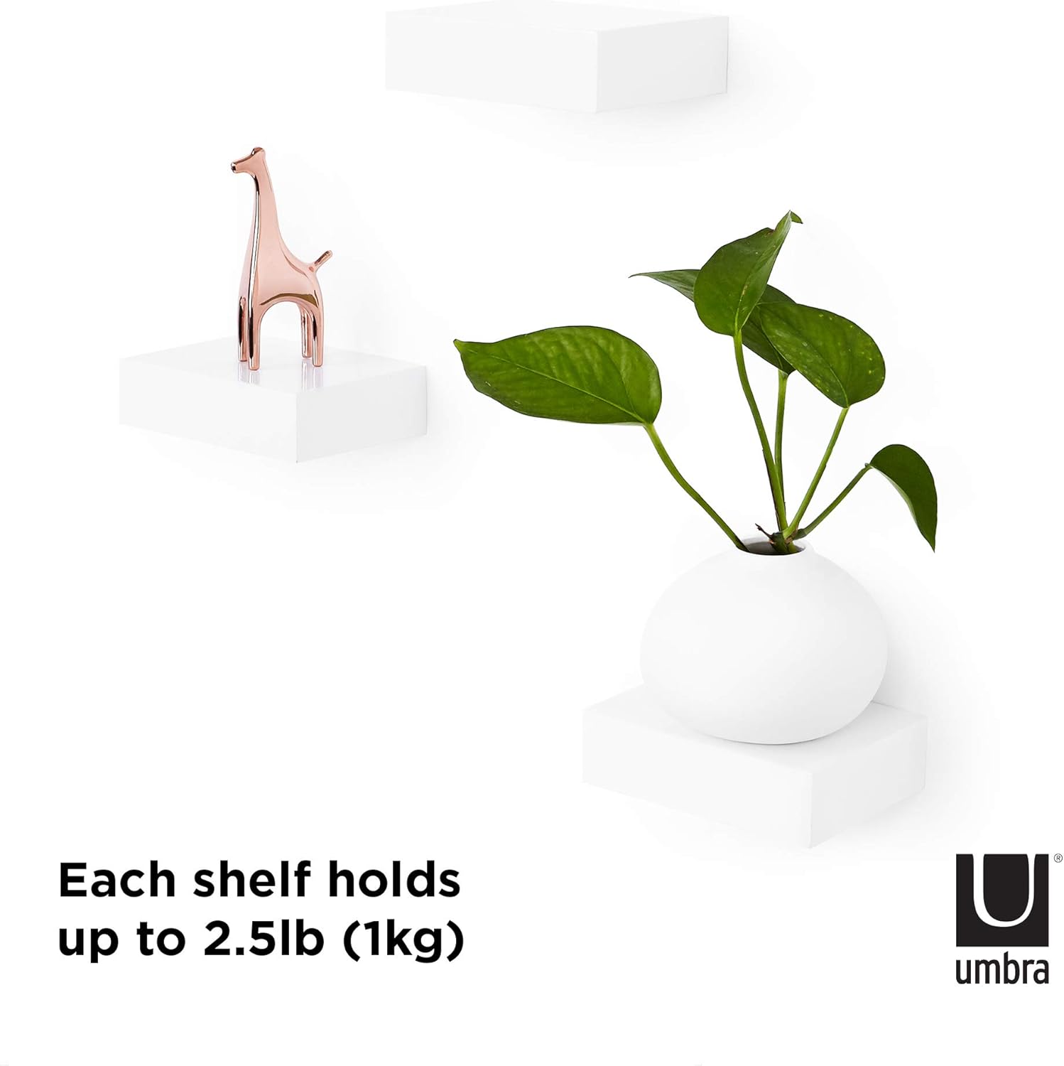 Umbra Showcase Floating Shelves Set of 3 White