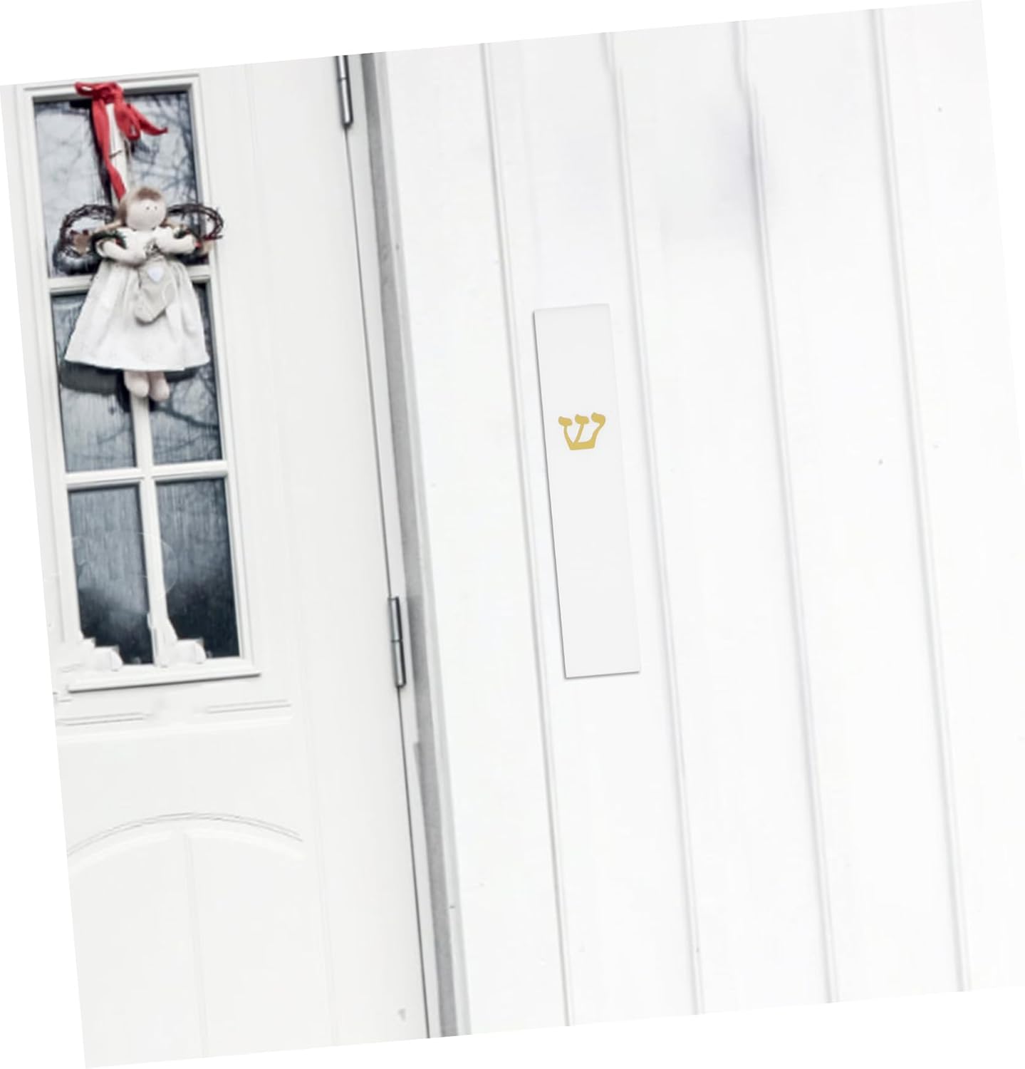 ABOOFAN Holy Mezuzah Case Jewish Door Decoration White Frame