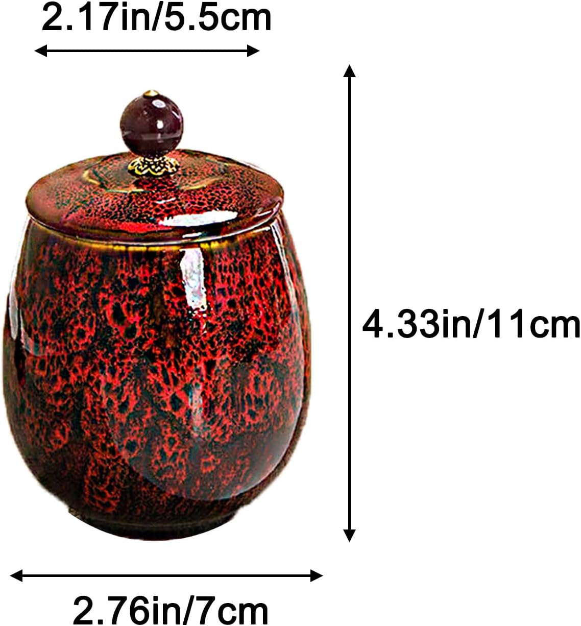 Red Small Ceramic Urn for Human Female Remains