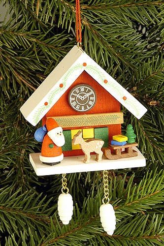 Authentic German Cuckoo Clock with Tree Ornament Red - 67 x 63cm