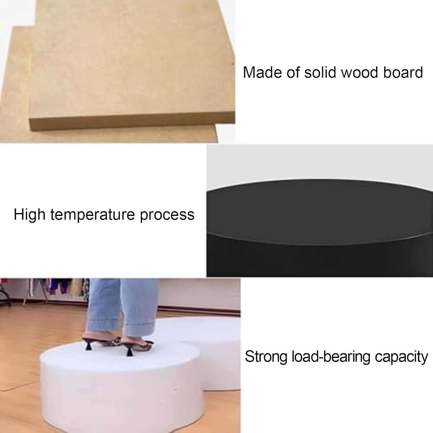 Round Wood Pedestal Display Stand for Clothing Store