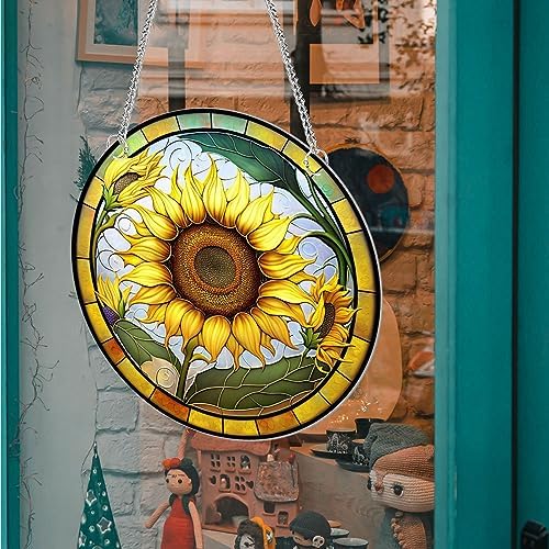 MATIHAY Sunflower Acrylic Window Hanging Wall Decor