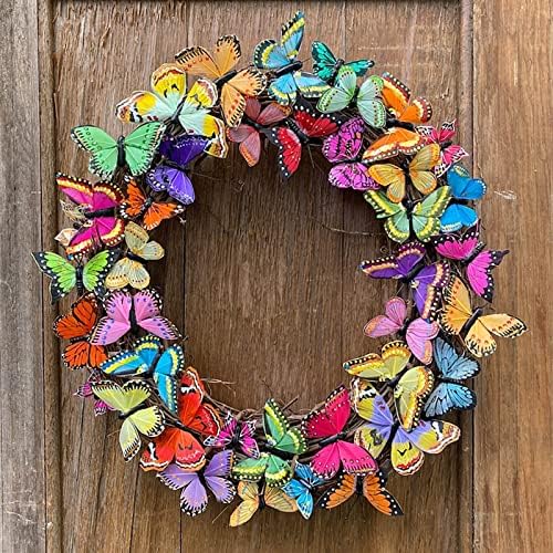 Butterfly Front Door Wreath with Artificial Tulips