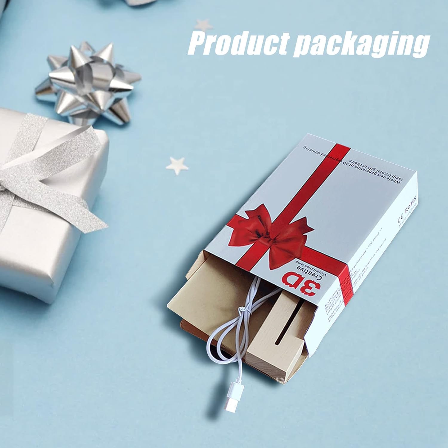 2Pcs Led Wooden Base Display Stand with Acrylic Sheets