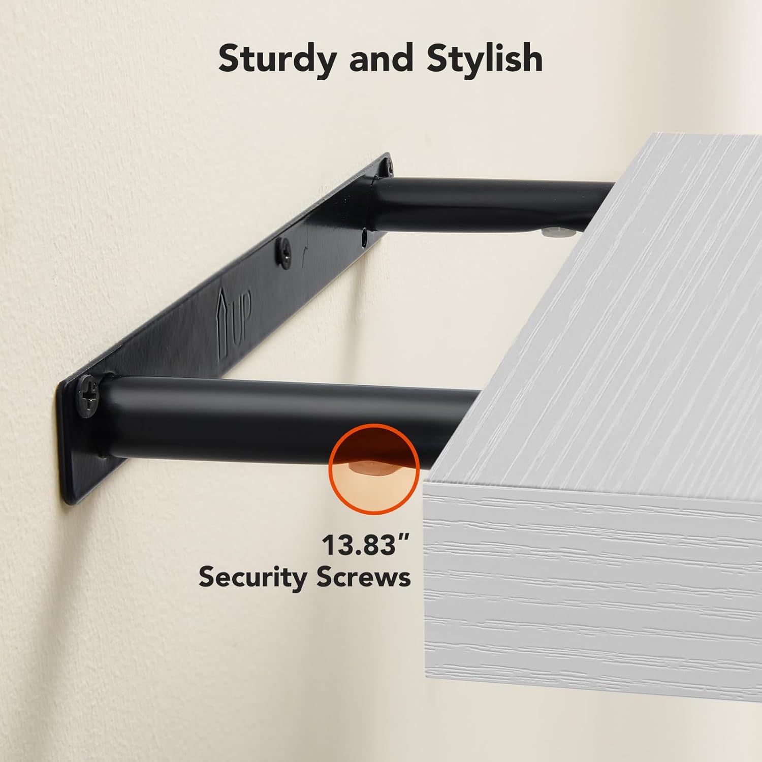 Amada Floating Shelves Wall Mounted Set of 2 White 15x7 Inch