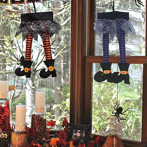 VIVIANYO HD 2PCS Halloween Witch Legs Plush Decoration