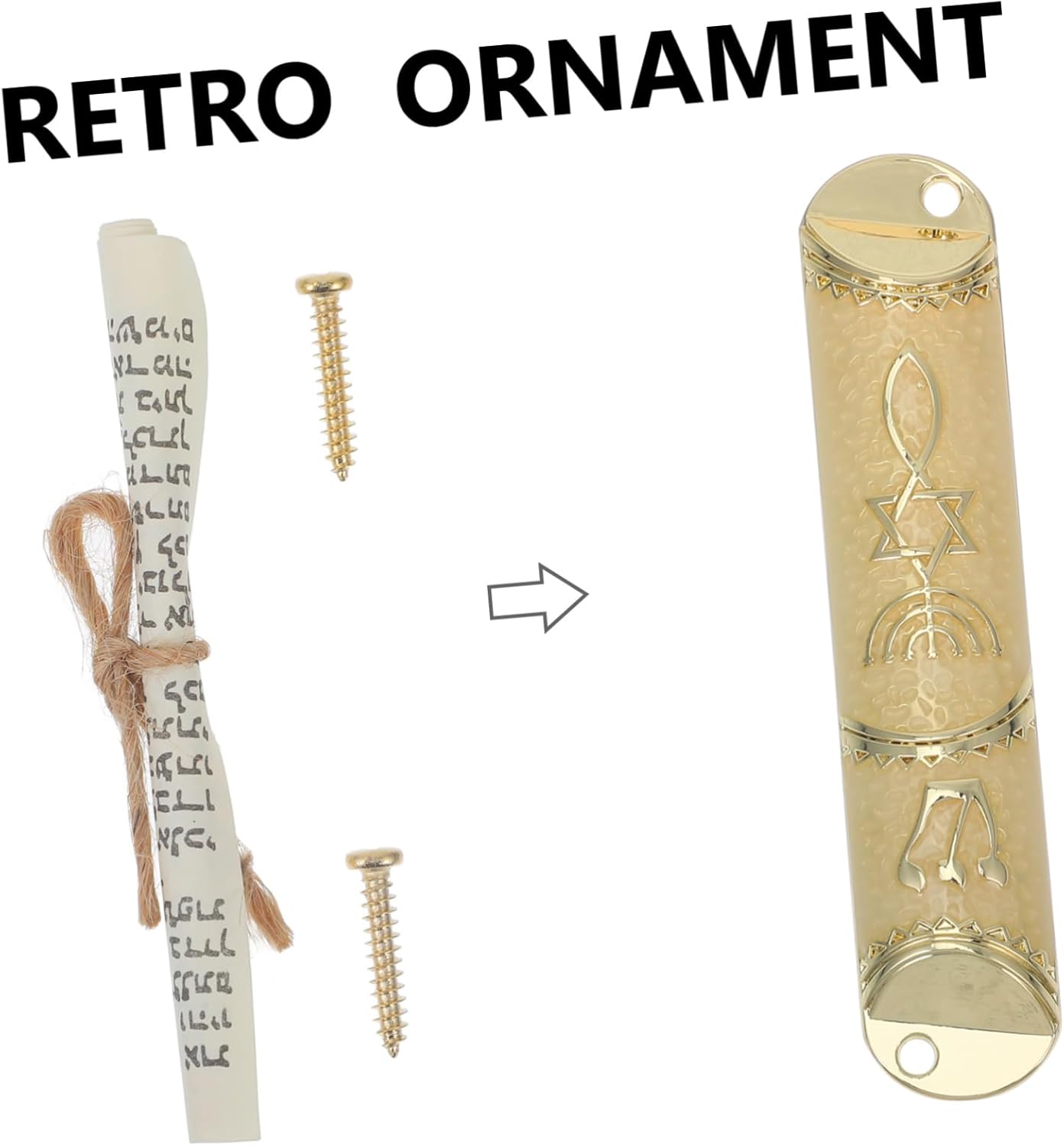 Garneck Metal Mezuzah Scroll for Home Door Decoration
