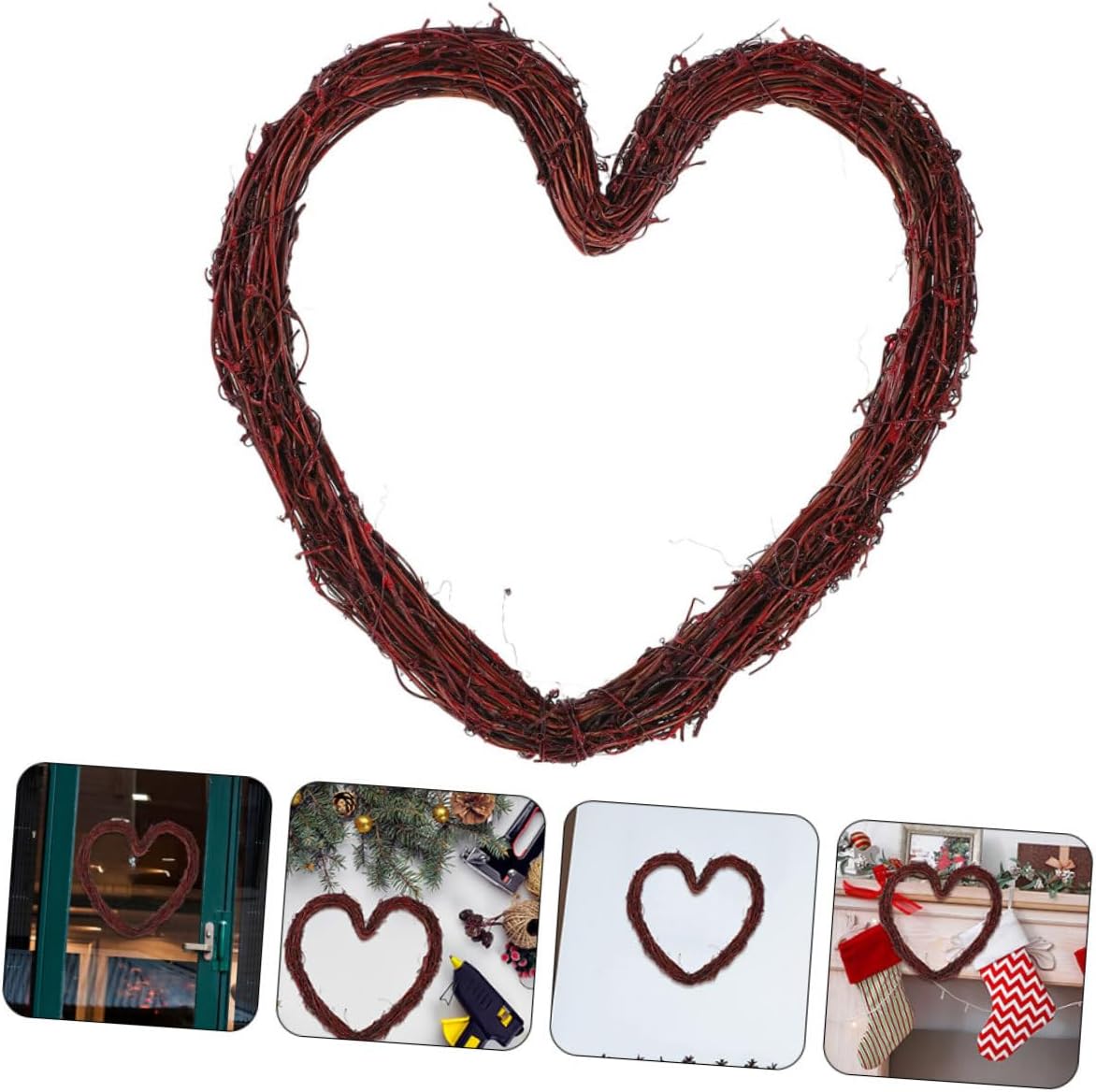 Heart Shaped Rattan Wreath Frame DIY Hanging Decor