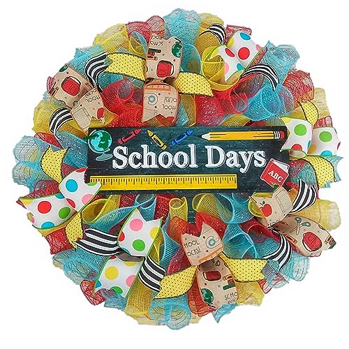 Teacher Present School Days Wreath Decor