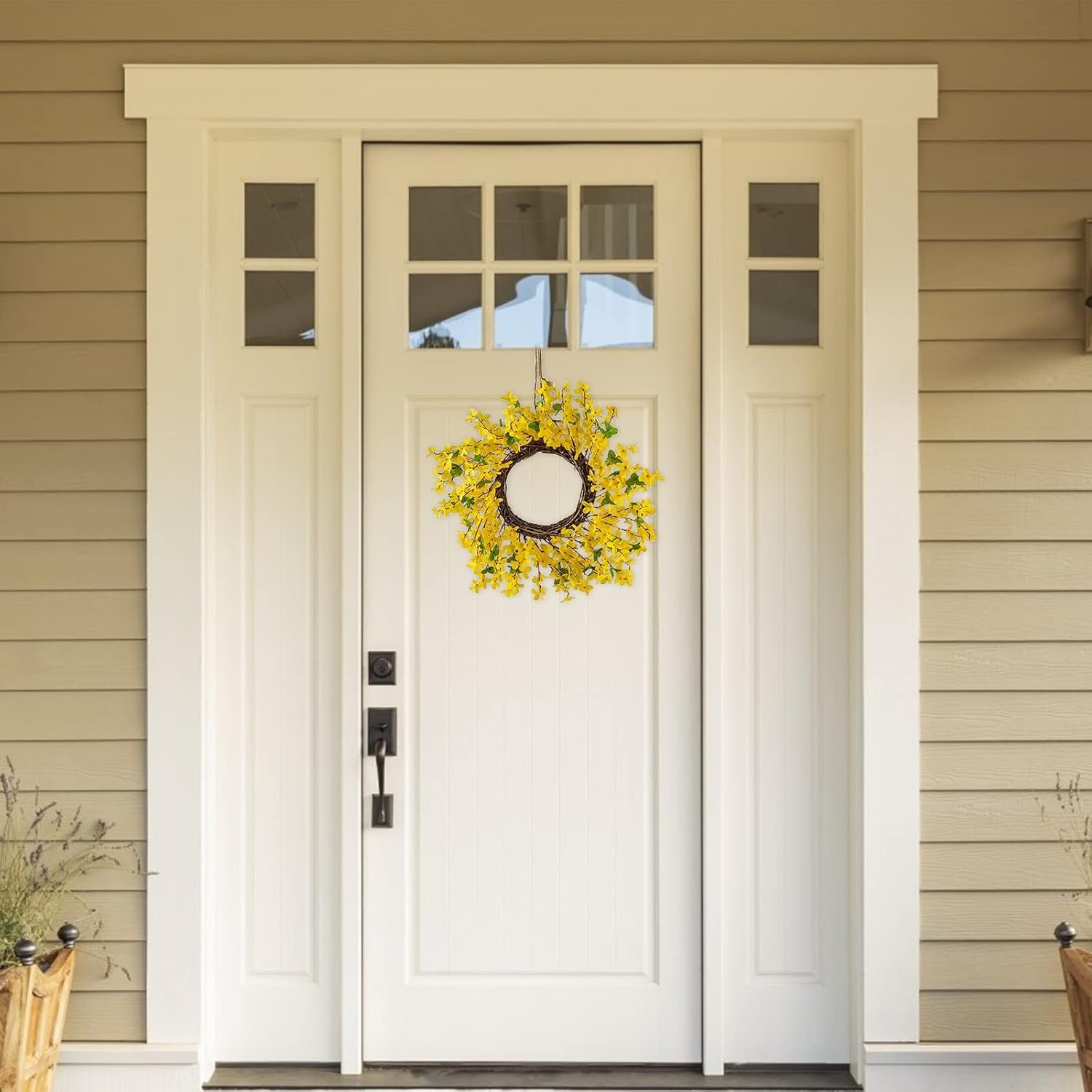 Yellow Sunflower Bee Wreath Front Door Decor