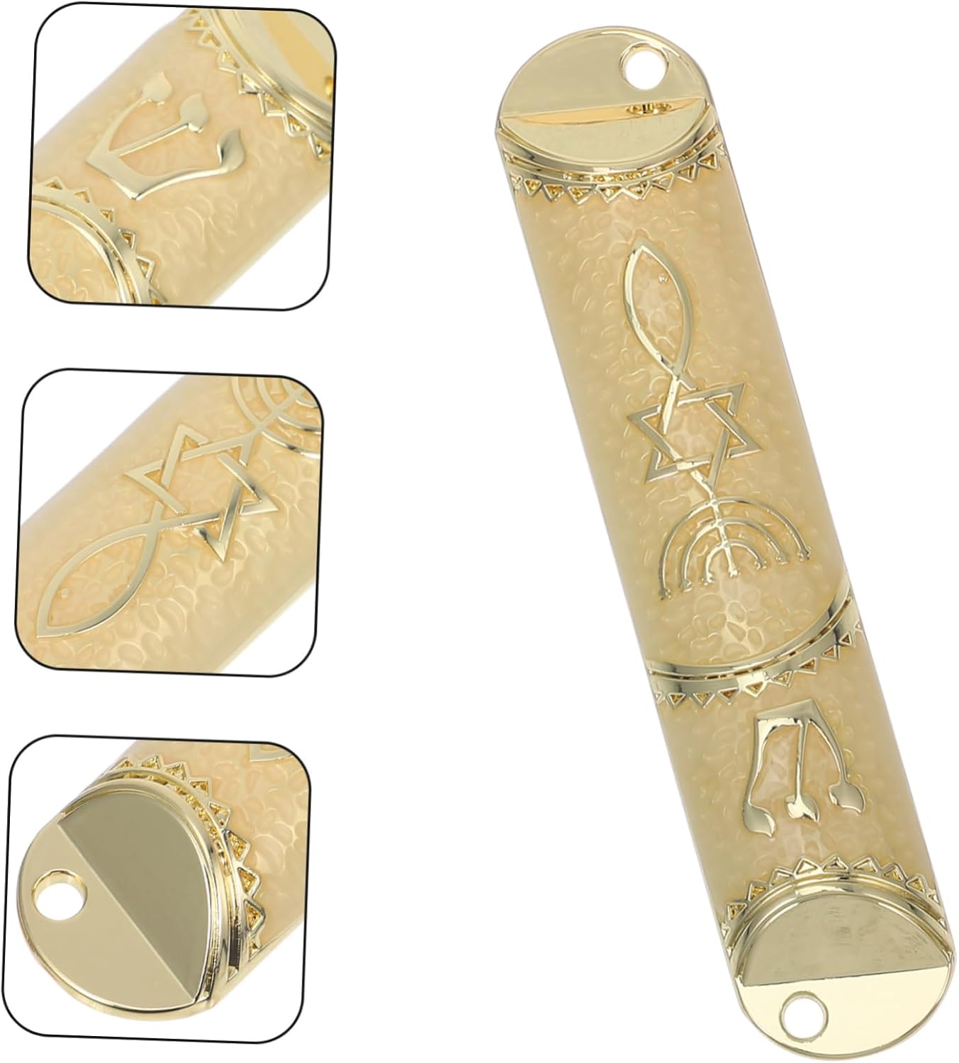 Garneck Religious Mezuzah Door Deco Metal Scroll Plaque