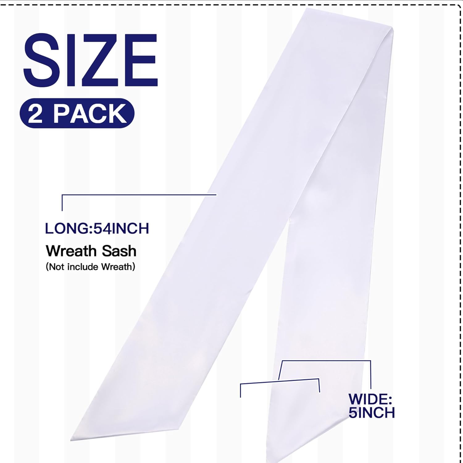2 Pack Blank White Wreath Sash for Front Door