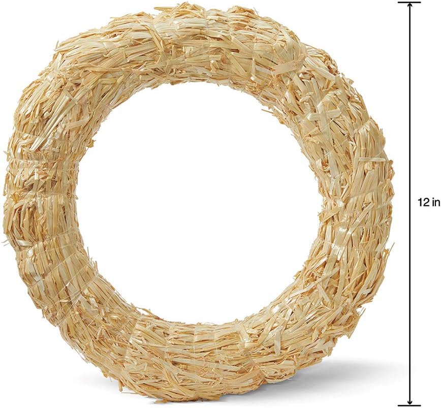 FloraCraft 12 Inch Natural Straw Wreath