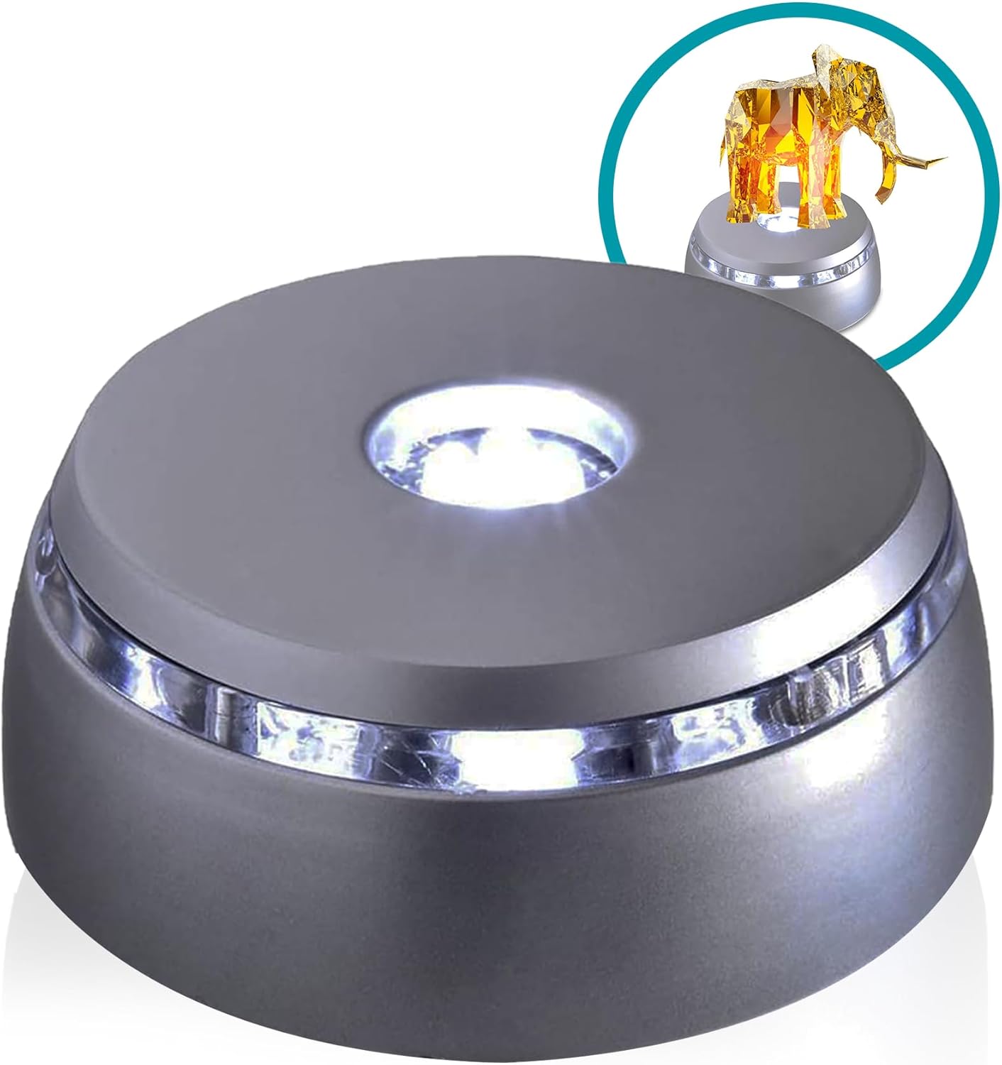 4 LED Display Base for Glass Art and Crystals