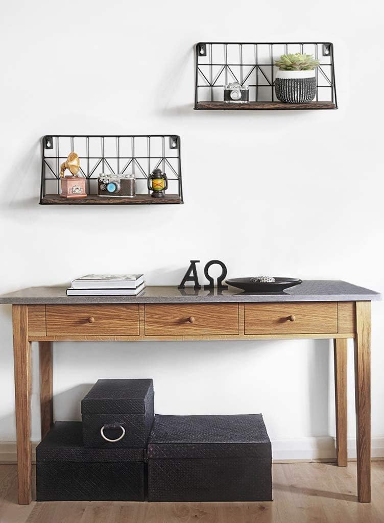 Mkono Floating Shelves Set of 2 Rustic Wood Display Storage Shelf