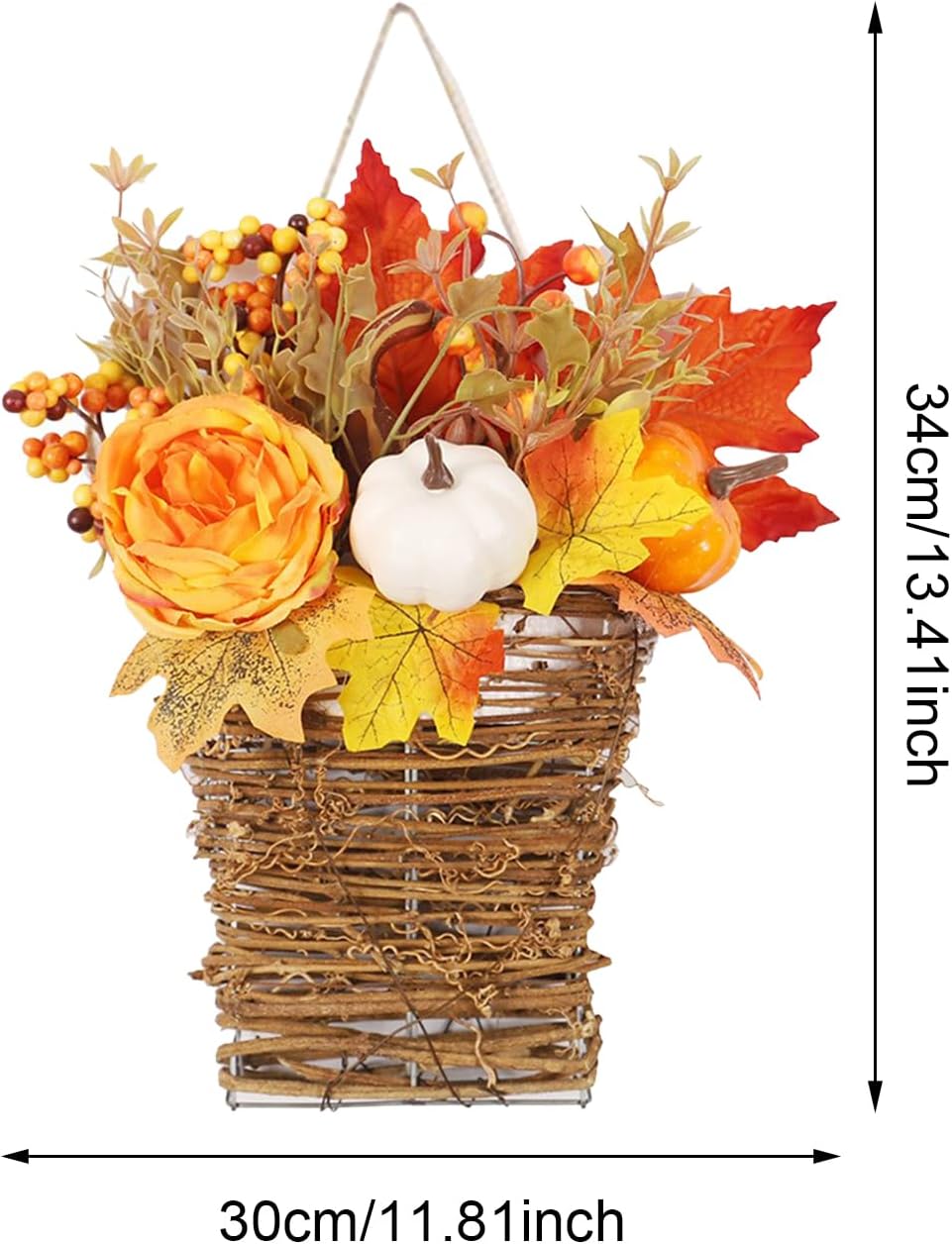 FQQWEE Peony Fall Door Wreath Decor