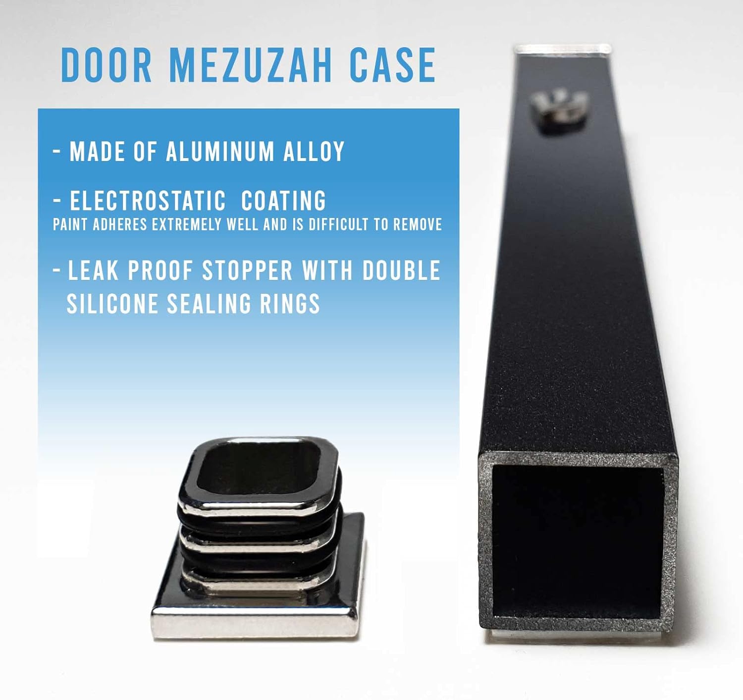Elegant Modern Door Mezuzah Case Taupe Self Stick