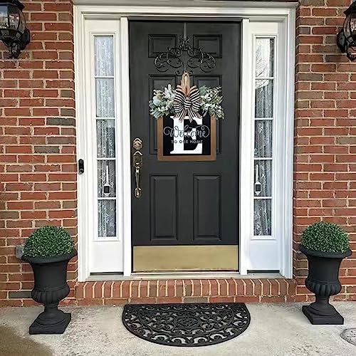 2023 New Surname Front Door Garland Wreath with 26 Letters Welcome Sign