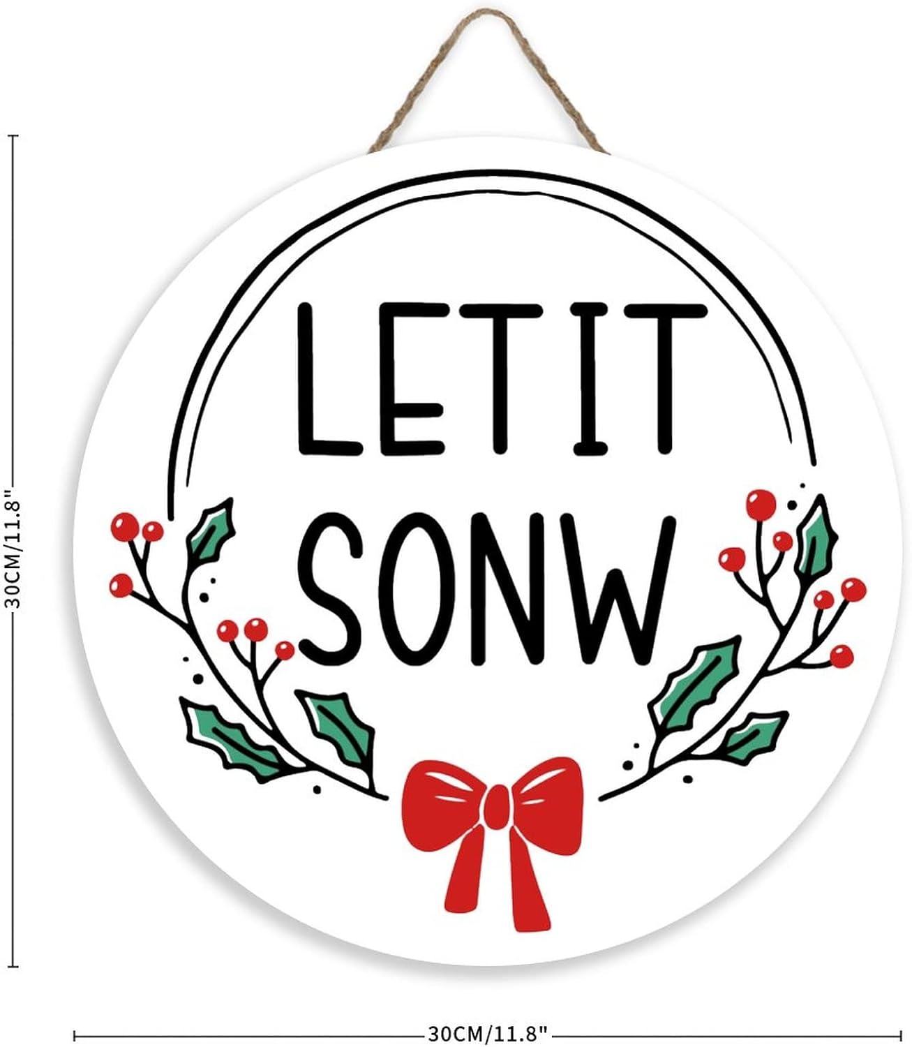 Mutilovely Christmas Decoration Let It Snow Wreath Door Hanger