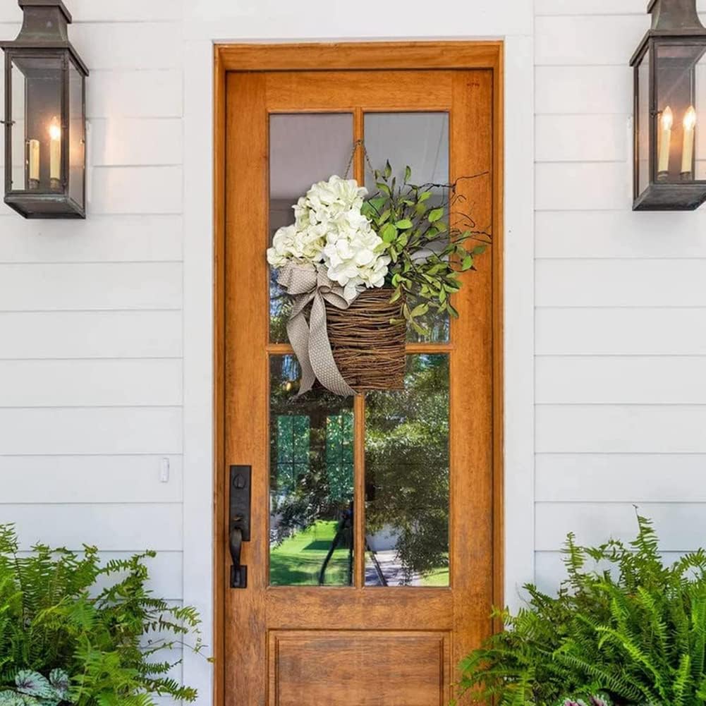 Spring Wildflower Door Hanging Wreath Welcome Sign Decor