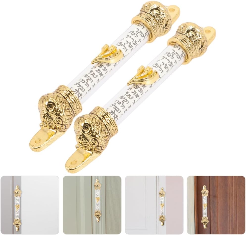 HOLIDYOYO Judaica Home Wall Decor Metal Mezuzah 2 Pack