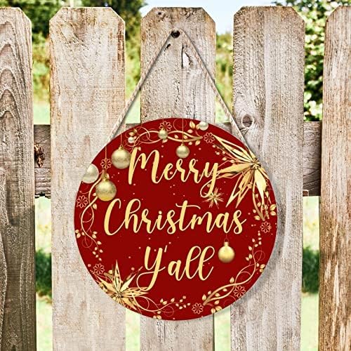 Farmhouse Front Door Hanger Christmas Gold Wreath Decoration