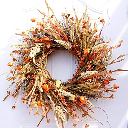 Dseap 24 Inch Fall Wreath for Front Door