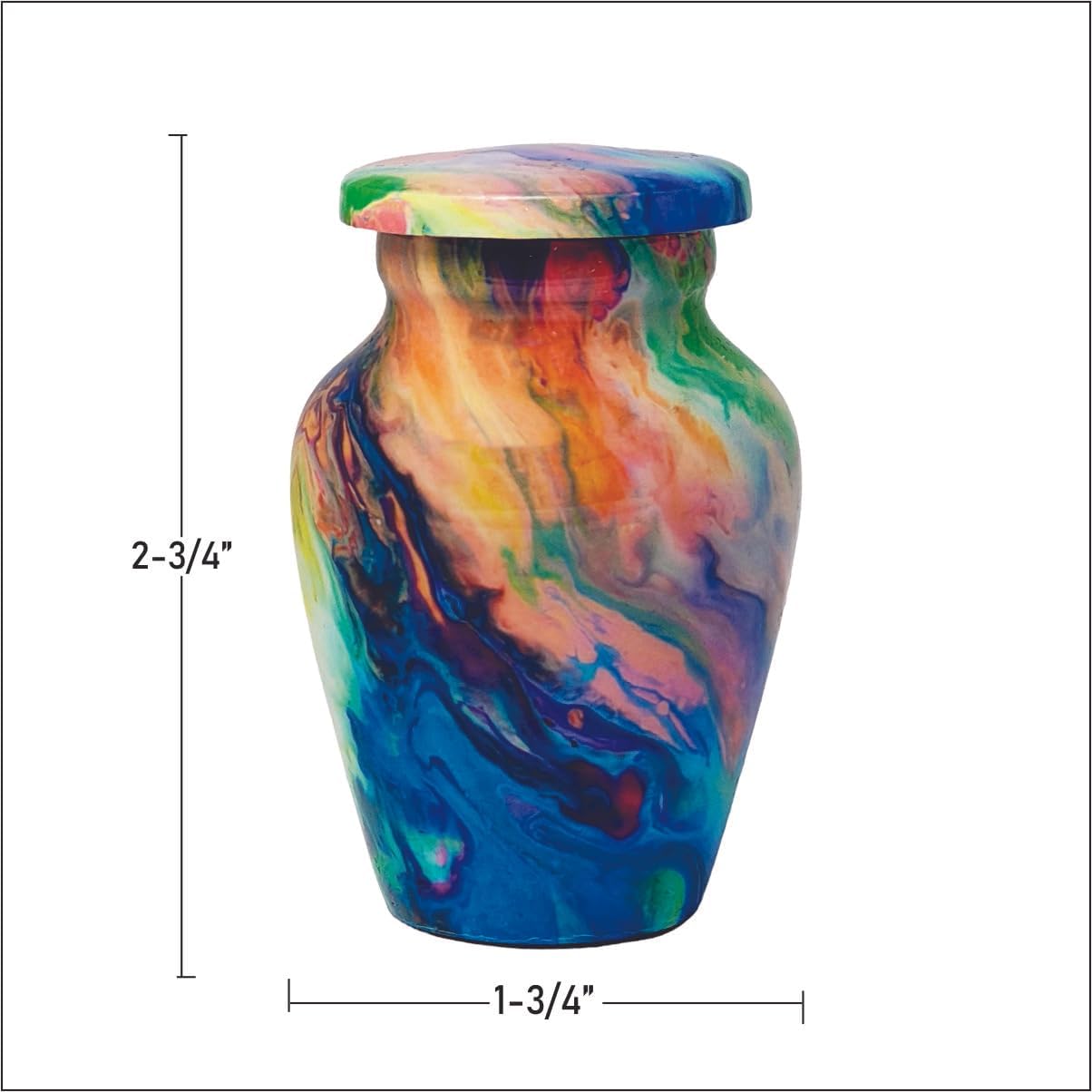 Ample Cremation Urns Handcrafted Memorial Urn with Secure Lid