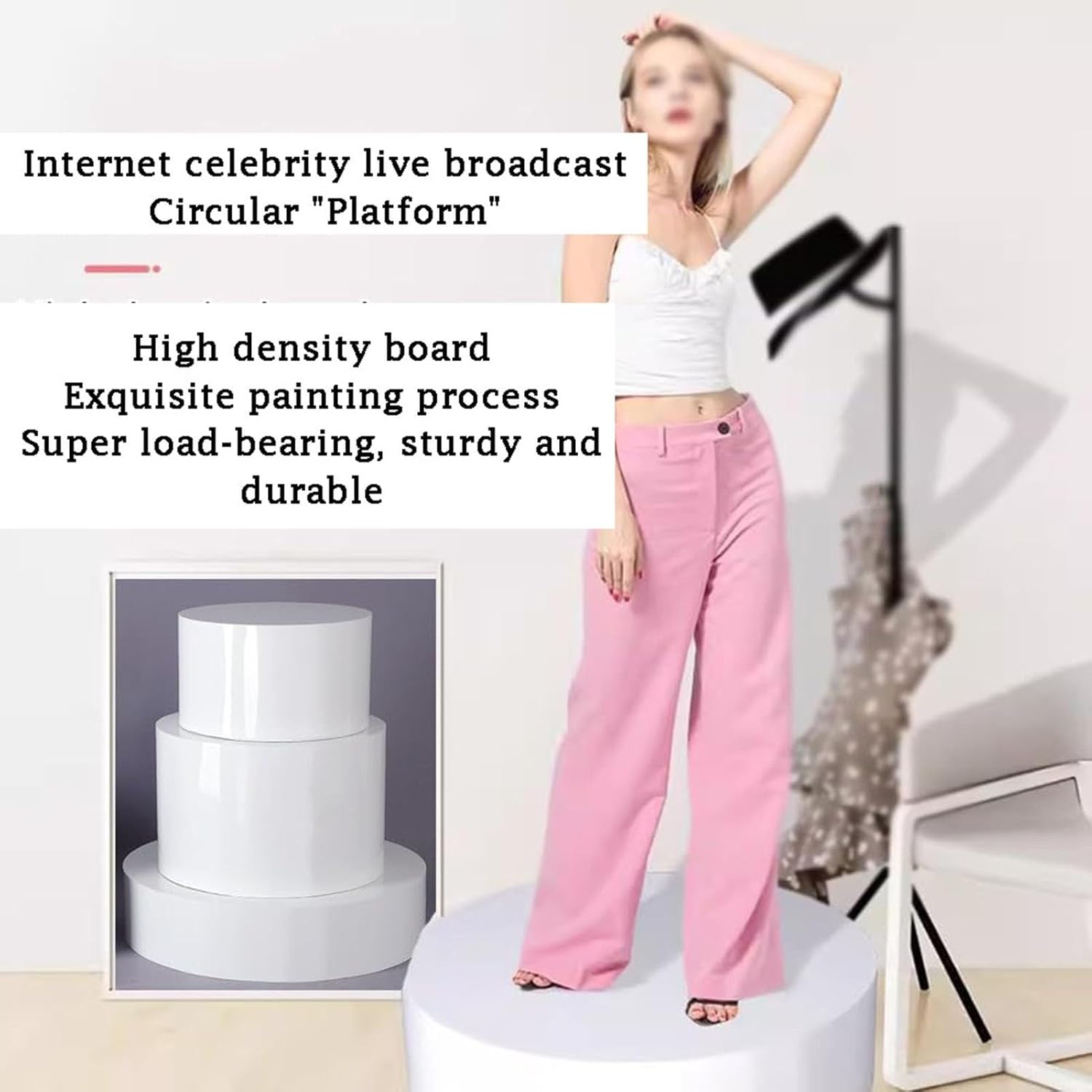 Round Display Pedestal Stand for Home Store