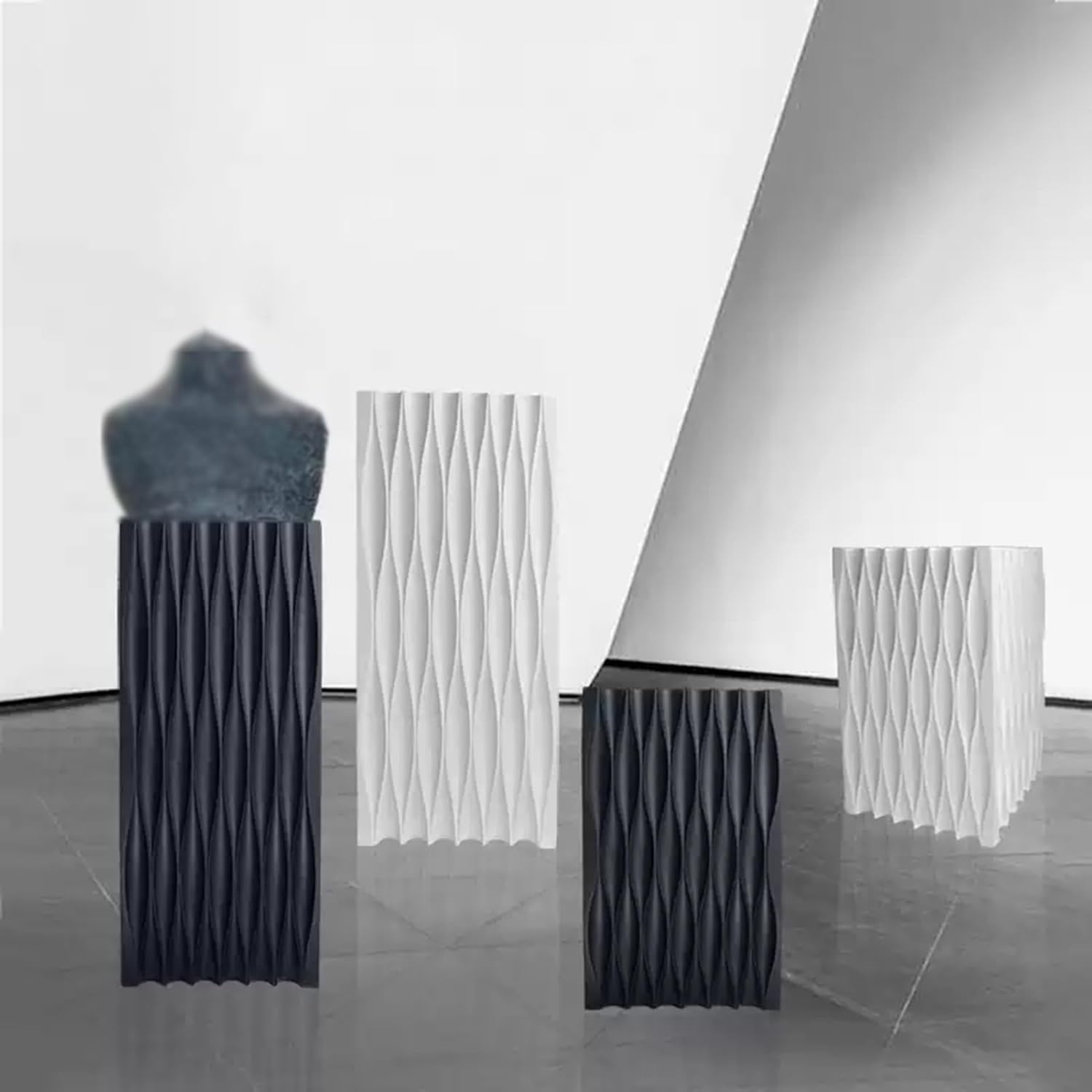 Square Pedestal Display Stand for Events Black 30x30x465cm