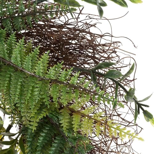 21 Inch Artificial Fern Wreath with Grapevine Base