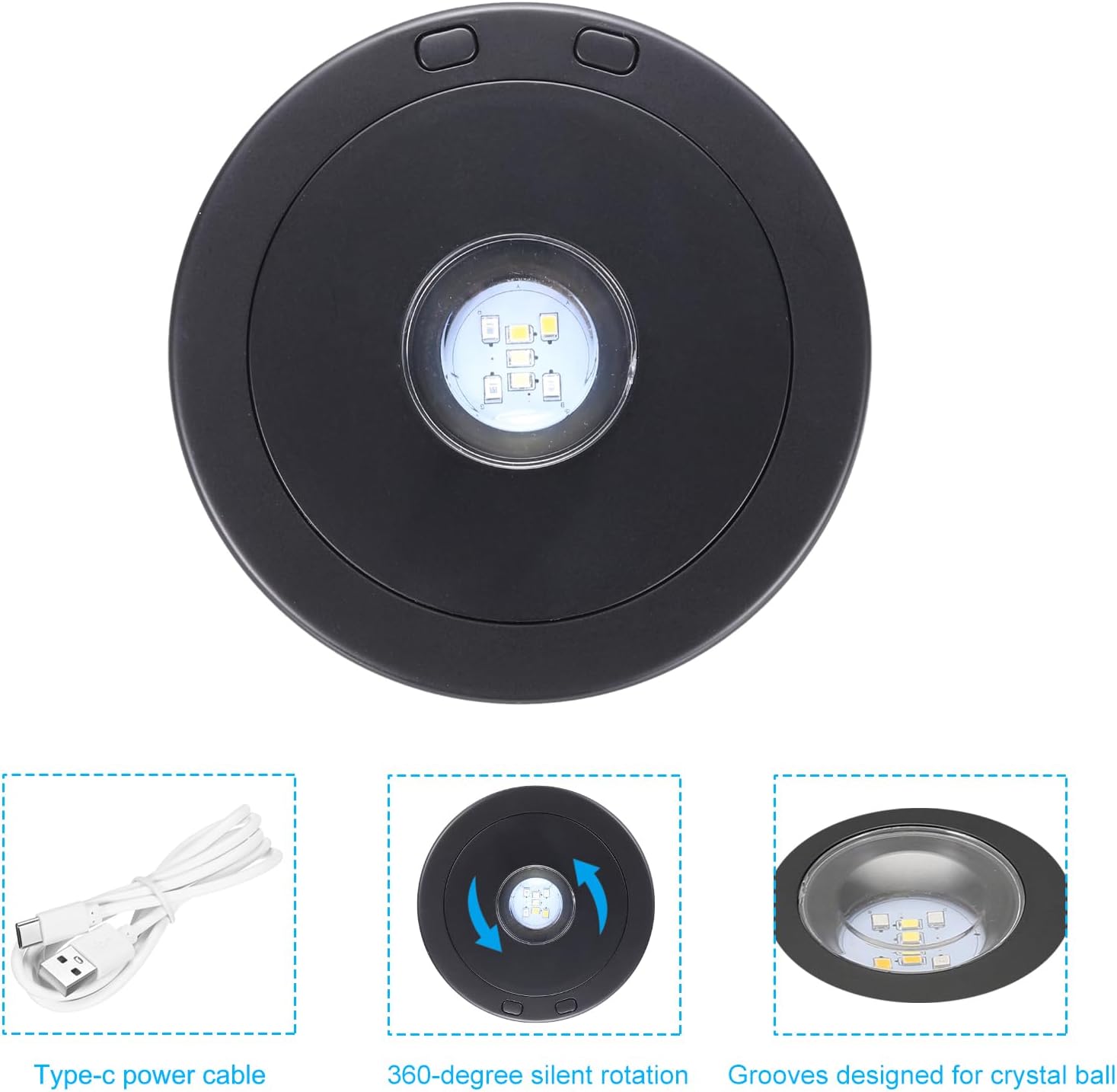 PATIKIL 45 x 35 Inch Rotating Display Stand with LED Light Base