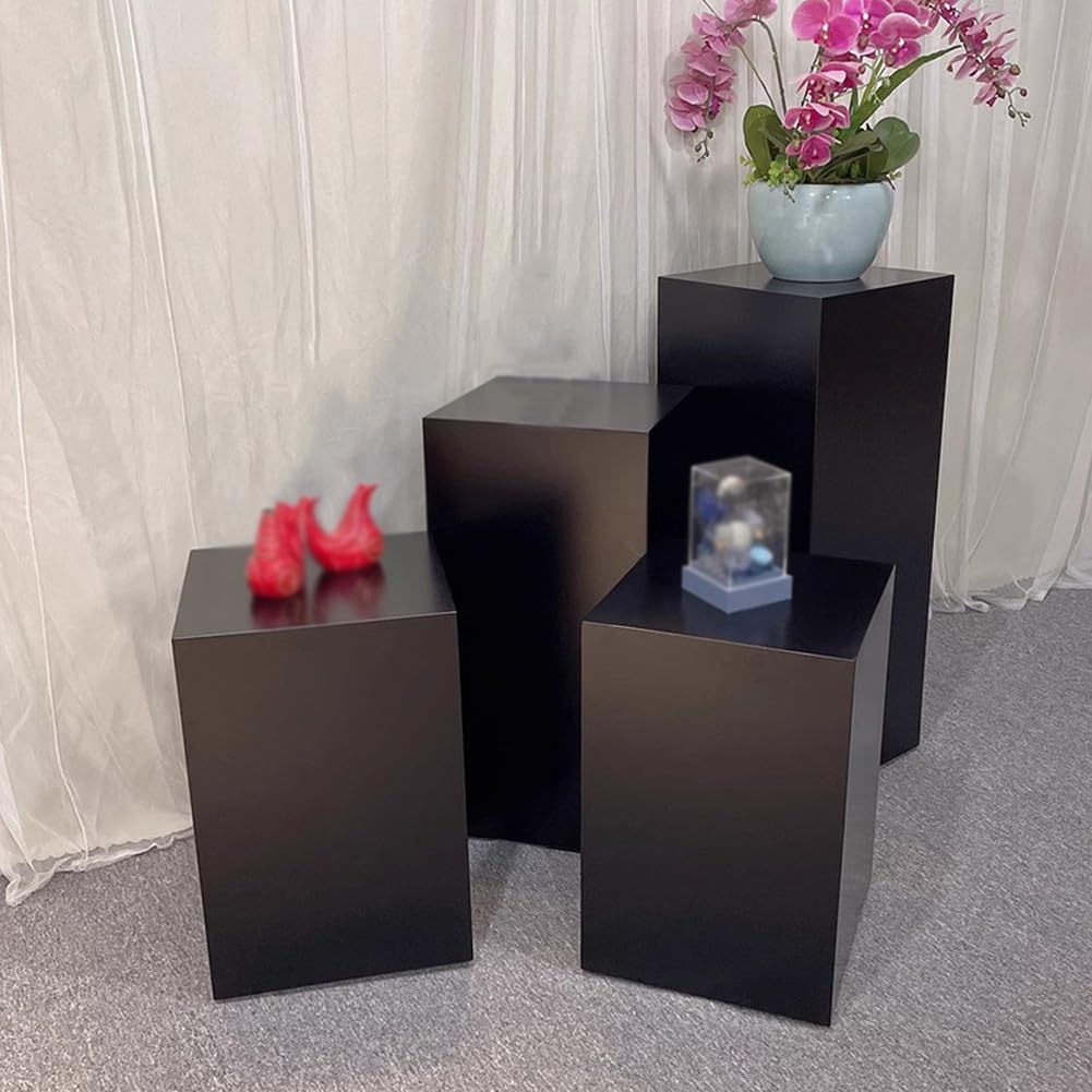 Black Square Pedestal Display Stand 30x30x30cm