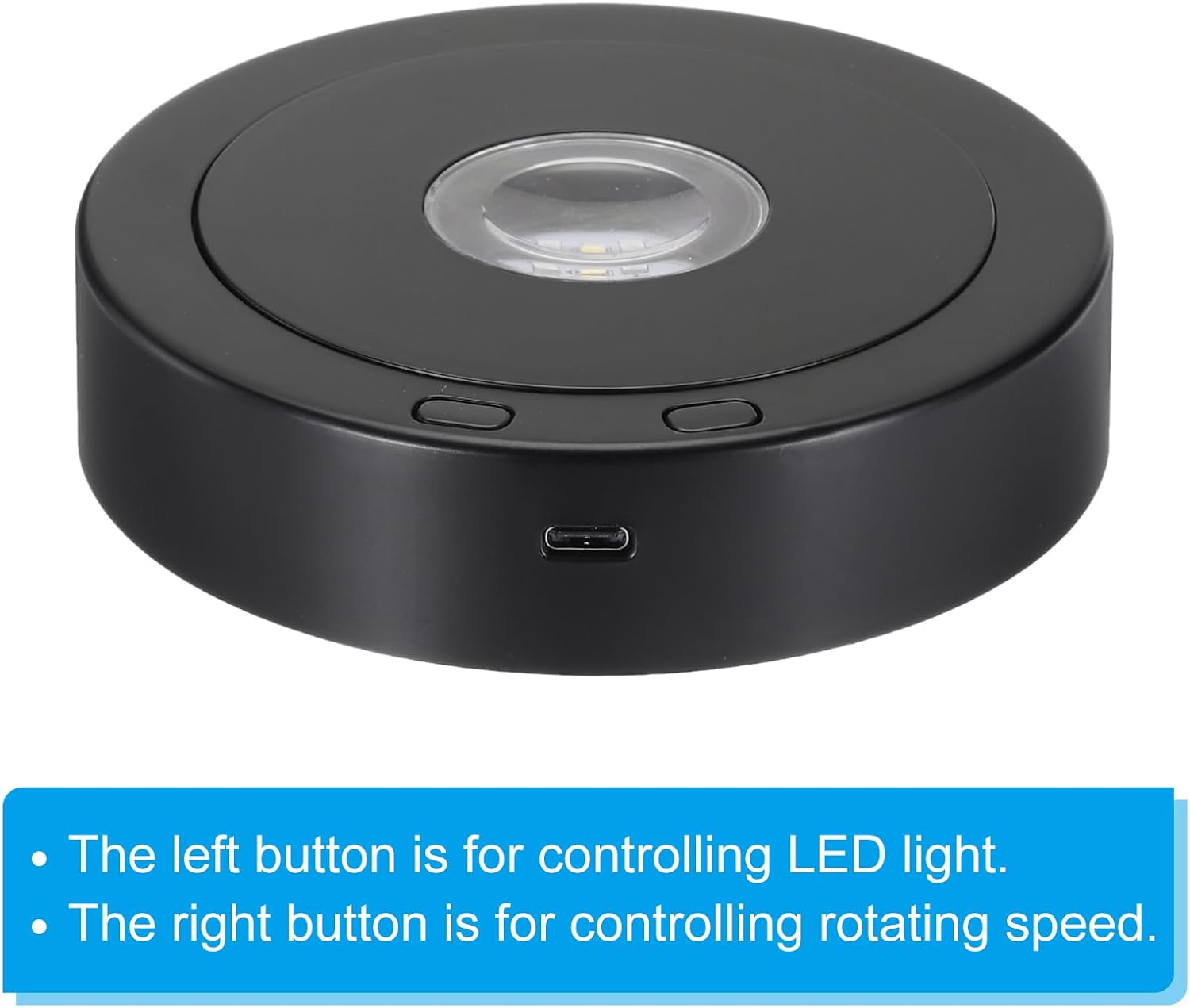 PATIKIL 45 x 35 Inch Rotating Display Stand with LED Light Base