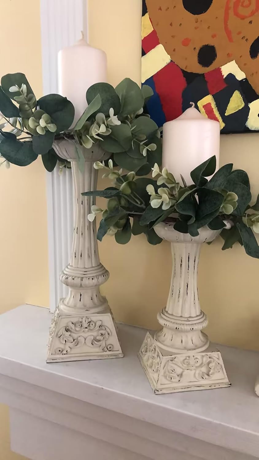 Artificial Eucalyptus Leaves Wreath 9 Inch Farmhouse Decor