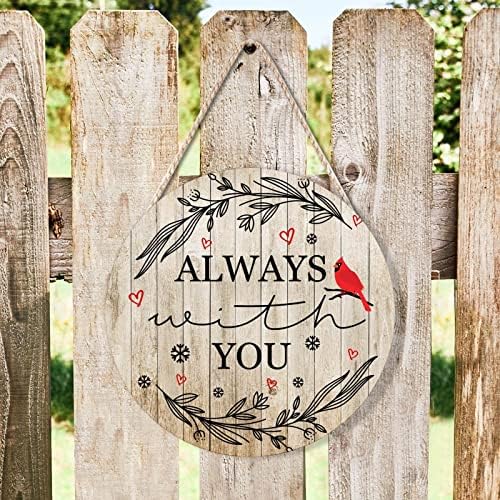 Farmhouse Front Door Hanger with Red Birds Quote 10x10 Wood Sign