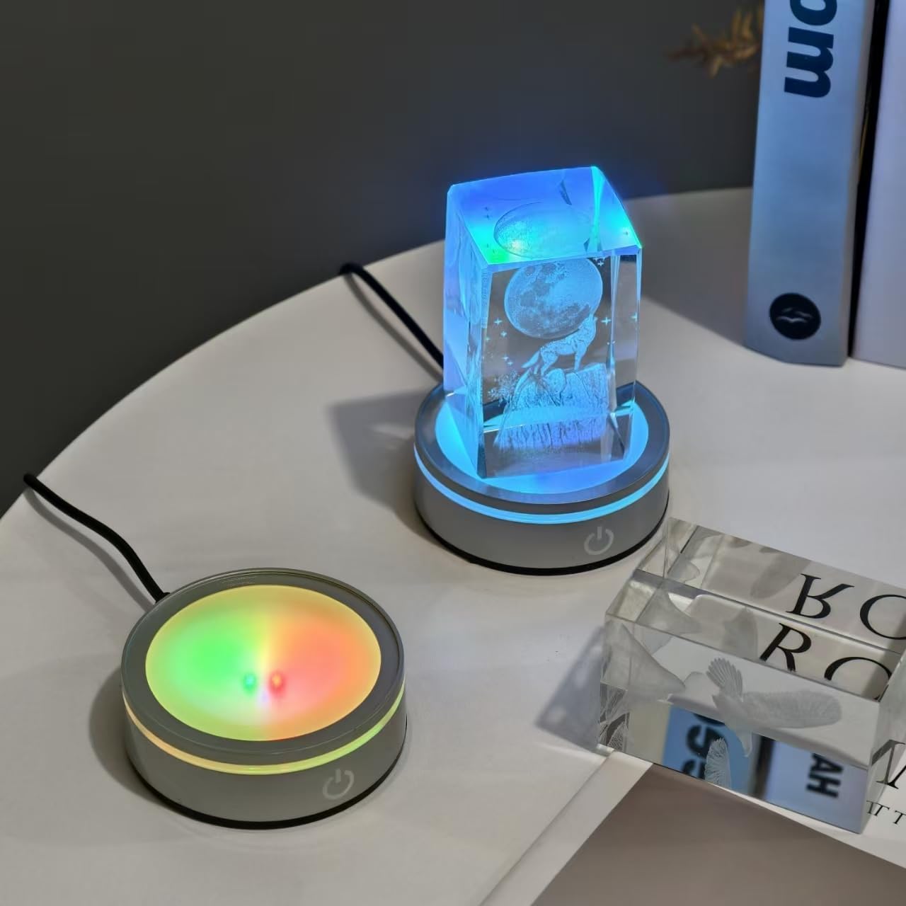 Museum-Grade Crystal Lighting Base Set of 4