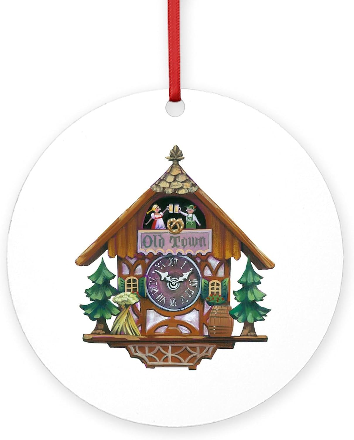 CafePress Cuckoo Clock Round 4 Inch MDF Holiday Ornament