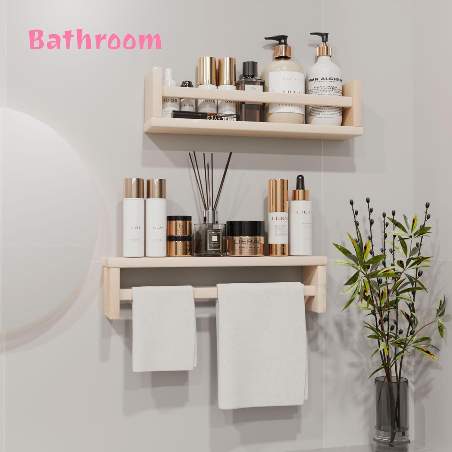 Floating Shelves 2 Pack 16 Inch Rustic Wood Wall Shelves