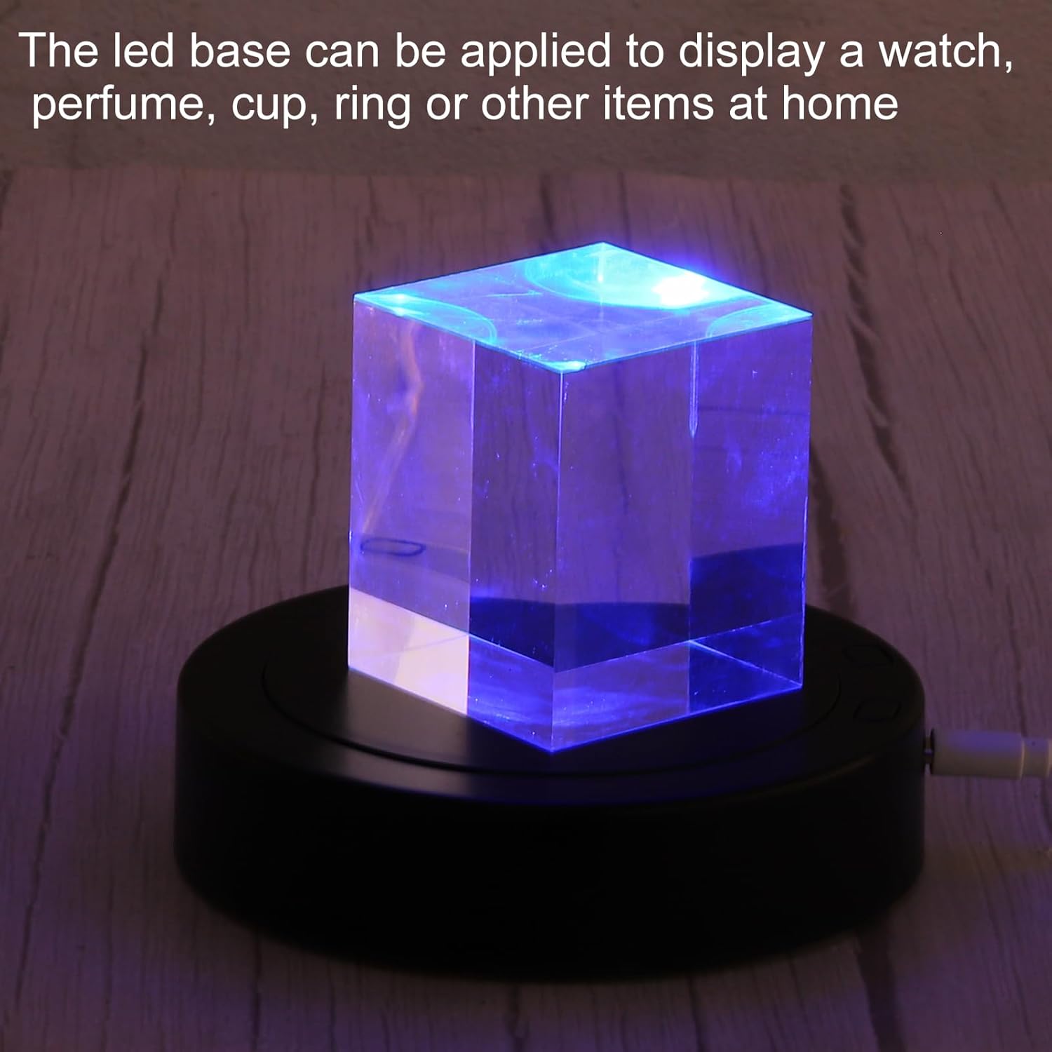 PATIKIL 45 x 35 Inch Rotating Display Stand with LED Light Base