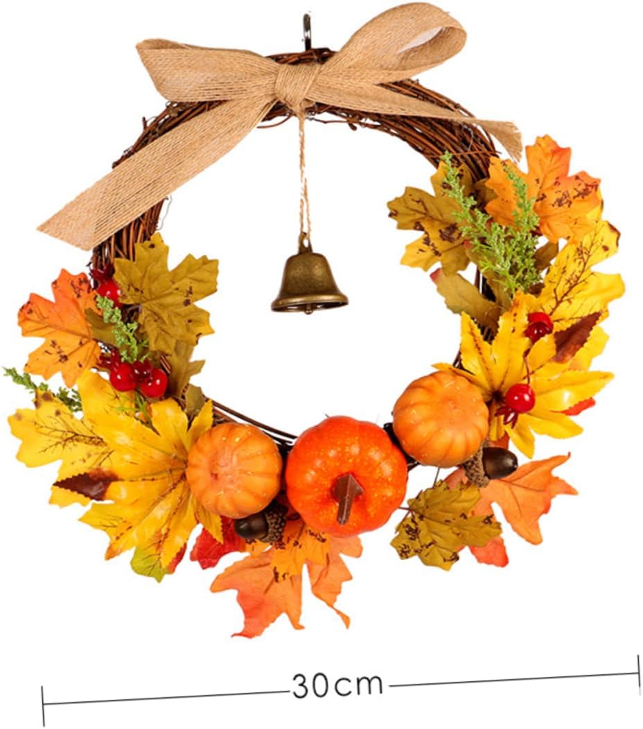 RORPOIR Halloween Door Wreath with Pumpkins and Berries
