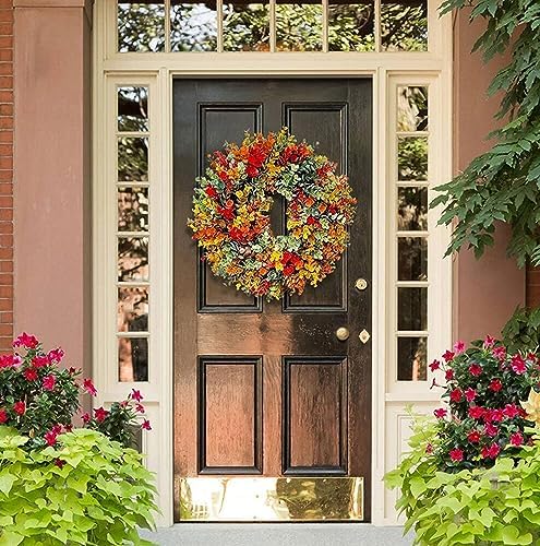 Farmhouse Autumn Wreath with Eucalyptus and Harvest Accents