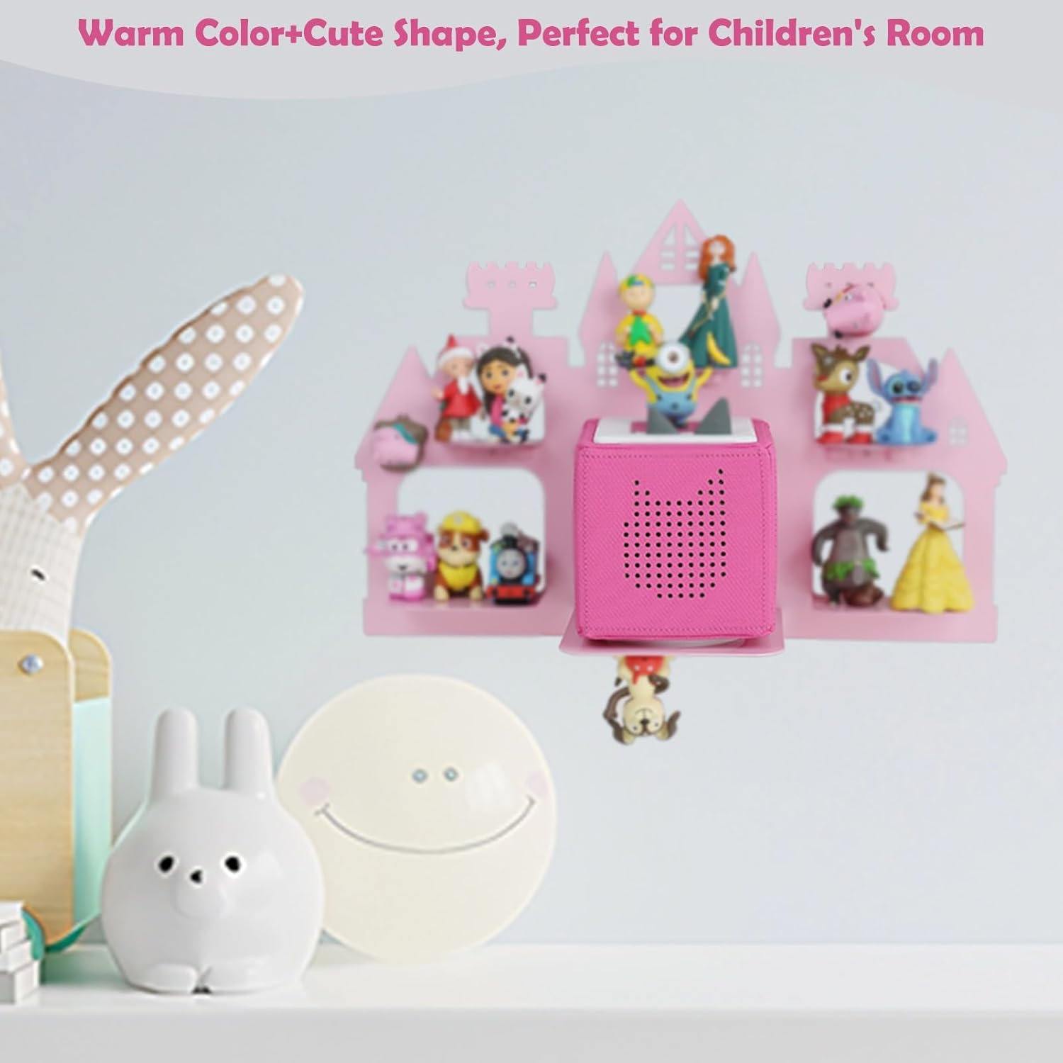 Demao Pink Castle Magnetic Floating Shelf for Toniebox