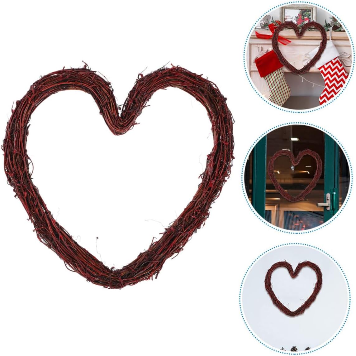 Heart Shaped Rattan Wreath Frame DIY Hanging Decor