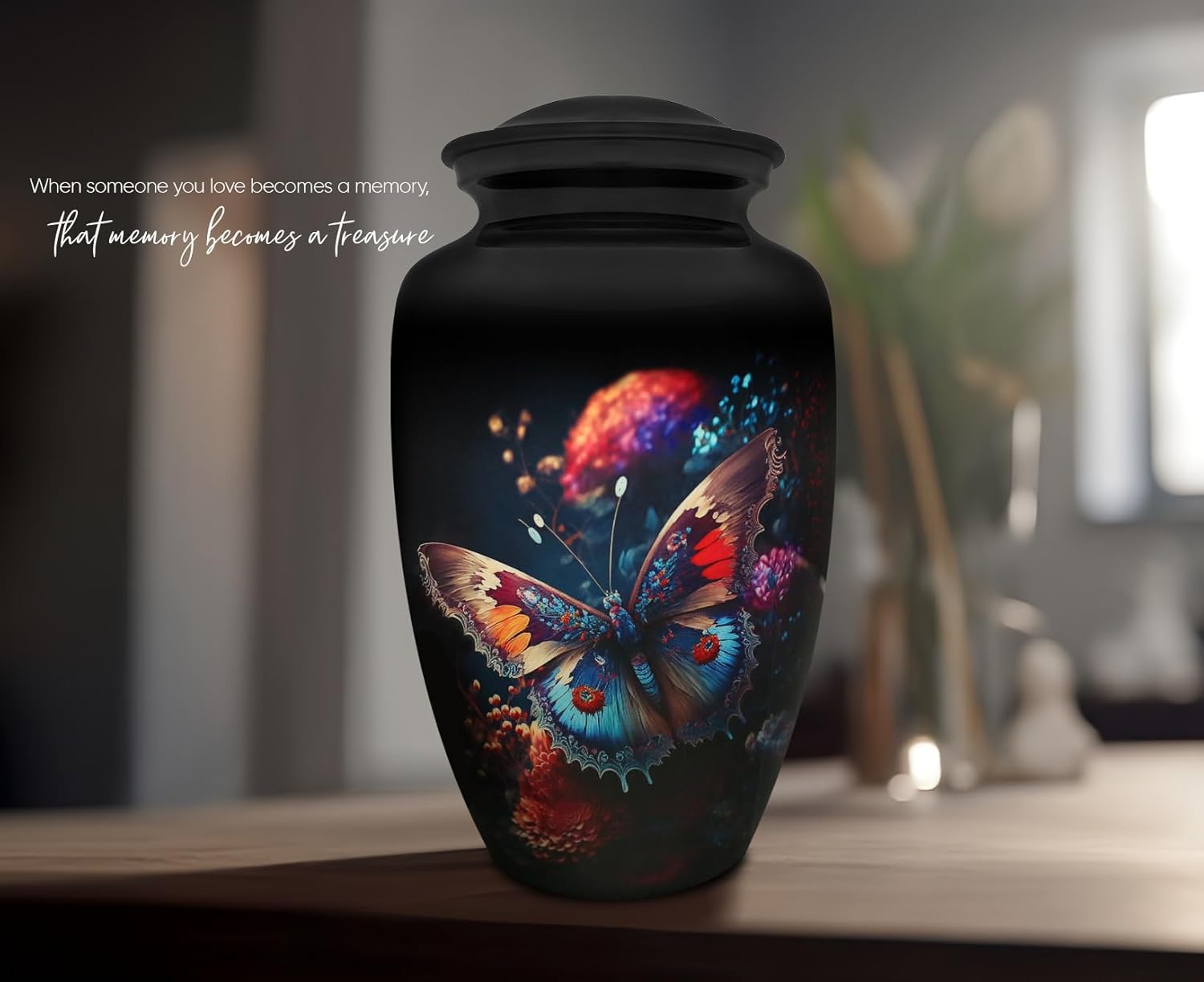 Butterfly Memorial Urn for Human Ashes - 200LB Capacity