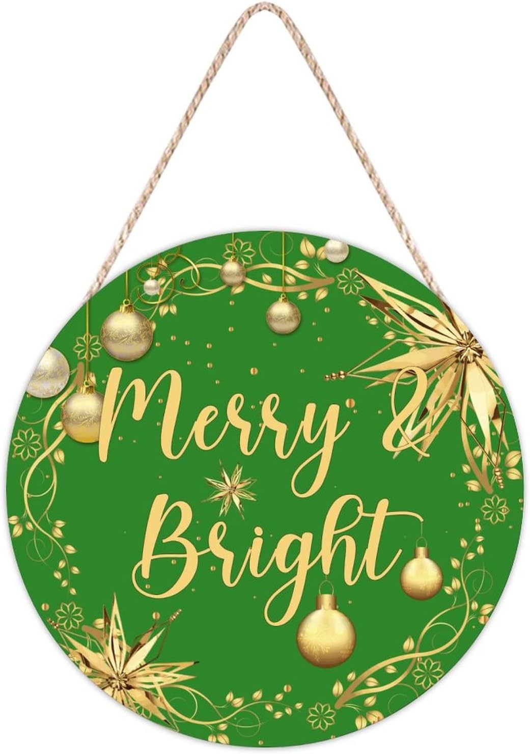 Christmas Gold Wreath Door Hanger Home Decor