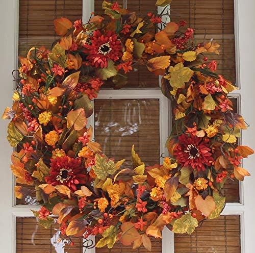 The Wreath Depot Highland Silk Fall Door Wreath 24 Inch