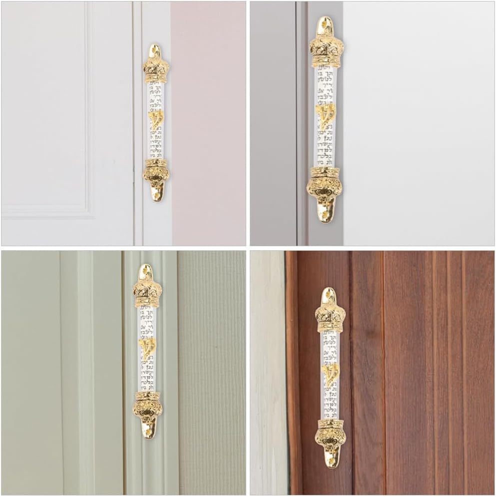HOLIDYOYO Judaica Home Wall Decor Metal Mezuzah 2 Pack