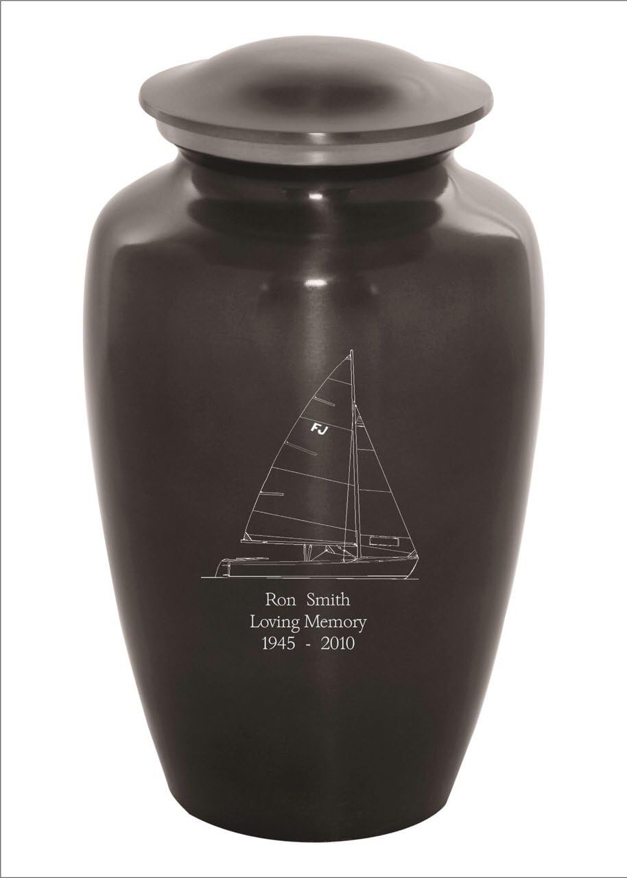 Memorials4u Custom Engraved Cremation Urn - Sailboat Design