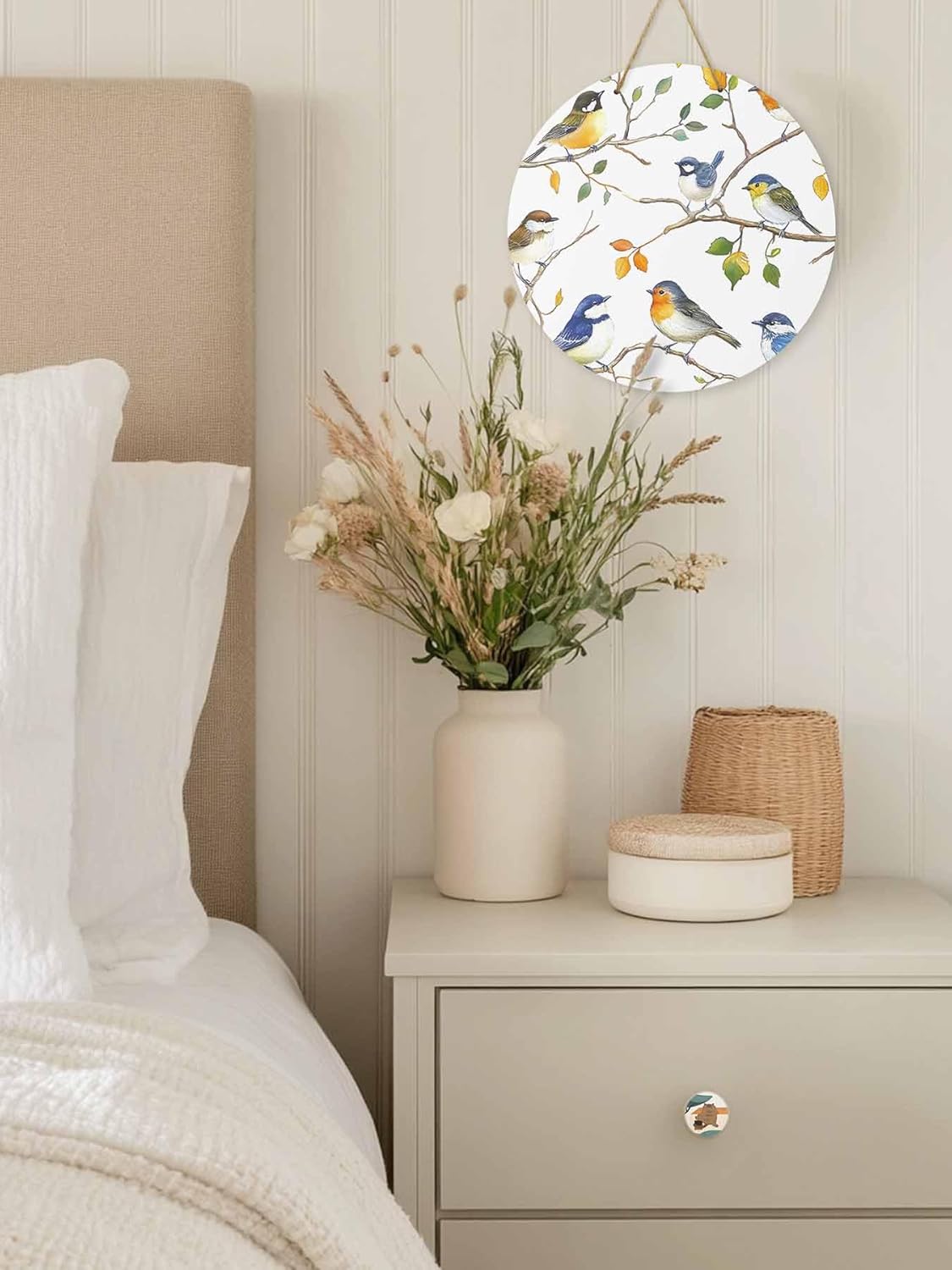 Spring Bird Welcome Sign for Front Door
